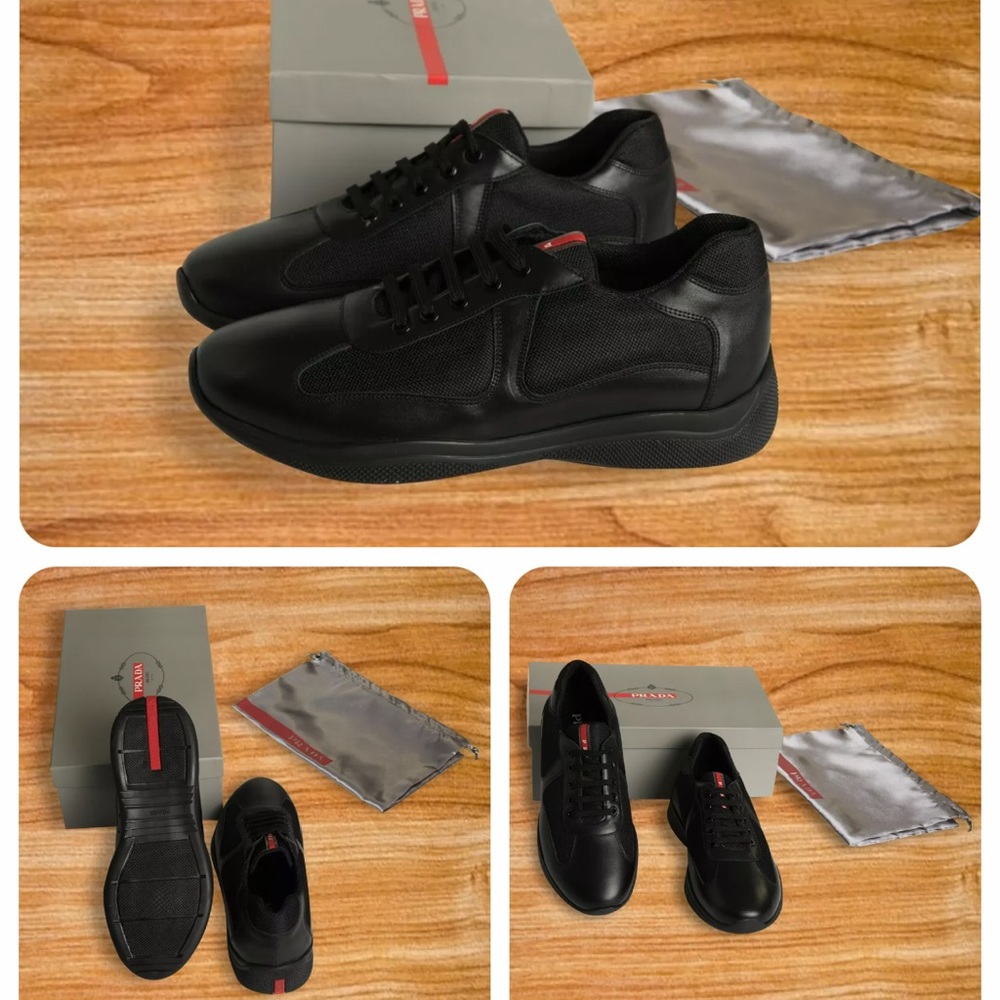 PRADA mens leather sneakers size 40